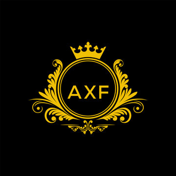 Initial AXF Letter Linked Logo for business and company identity. Modern AXF Letter Logo Vector Template with modern trendy golden logo.
