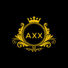 Initial AXX Letter Linked Logo for business and company identity. Modern AXX Letter Logo Vector Template with modern trendy golden logo.
