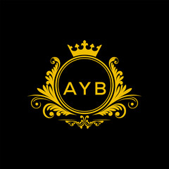 Initial AYB Letter Linked Logo for business and company identity. Modern AYB Letter Logo Vector Template with modern trendy golden logo.
