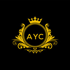 Initial AYC Letter Linked Logo for business and company identity. Modern AYC Letter Logo Vector Template with modern trendy golden logo.
