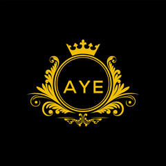 Initial AYE Letter Linked Logo for business and company identity. Modern AYE Letter Logo Vector Template with modern trendy golden logo.
