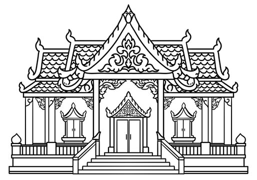 temple, thai temple, religion, religious place, house, roof, thai pattern, thailand, buddhism, building