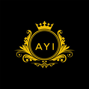 Initial AYI Letter Linked Logo for business and company identity. Modern AYI Letter Logo Vector Template with modern trendy golden logo.
