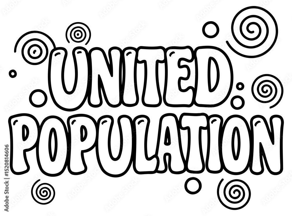 Poster united population graphic design with no demographic details in a neutral setting. displaying the te