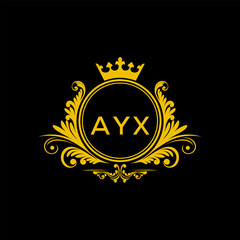 Initial AYX Letter Linked Logo for business and company identity. Modern AYX Letter Logo Vector Template with modern trendy golden logo.
