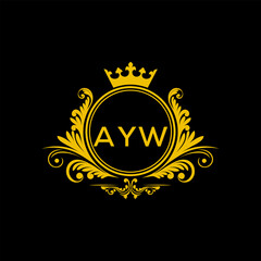 Initial AYW Letter Linked Logo for business and company identity. Modern AYW Letter Logo Vector Template with modern trendy golden logo.
