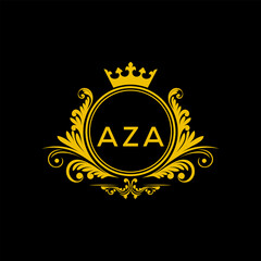 Initial AZA Letter Linked Logo for business and company identity. Modern AZA Letter Logo Vector Template with modern trendy golden logo.
