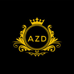 Initial AZD Letter Linked Logo for business and company identity. Modern AZD Letter Logo Vector Template with modern trendy golden logo.
