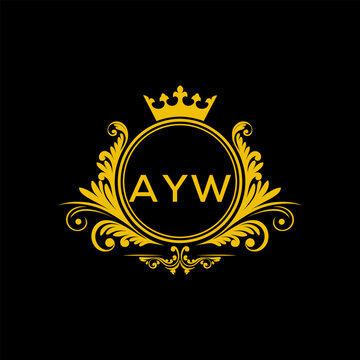 Initial AYW Letter Linked Logo for business and company identity. Modern AYW Letter Logo Vector Template with modern trendy golden logo.
