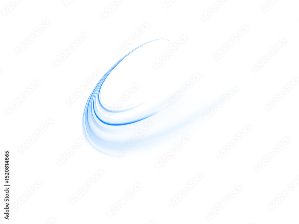 Wall mural png blue curve with laser streak and glowing motion blur on dark highway, dynamic tail flash and fas