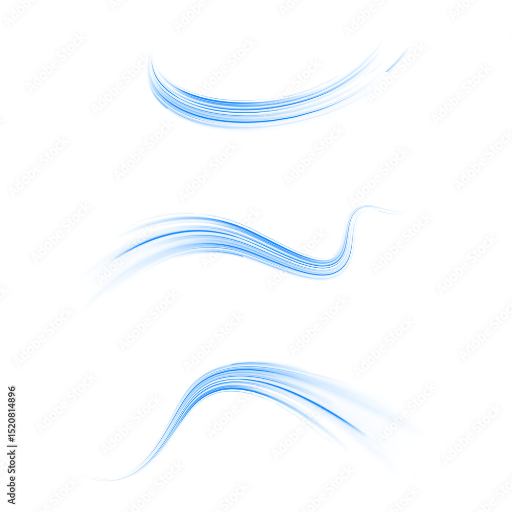 Wall mural png blue laser curve with speed line blur and dynamic streak png, where the trail glows across the h