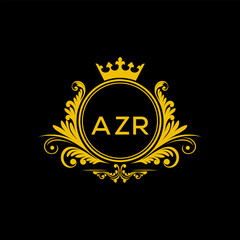 Initial AZR Letter Linked Logo for business and company identity. Modern AZR Letter Logo Vector Template with modern trendy golden logo.
