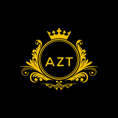 Initial AZT Letter Linked Logo for business and company identity. Modern AZT Letter Logo Vector Template with modern trendy golden logo.

