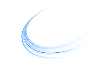 Dynamic motion streak with curved blue line, blur flash and trail light effect on abstract 16 background PNG PNG.