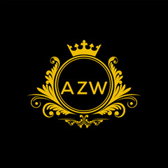 Initial AZW Letter Linked Logo for business and company identity. Modern AZW Letter Logo Vector Template with modern trendy golden logo.
