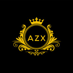Initial AZX Letter Linked Logo for business and company identity. Modern AZX Letter Logo Vector Template with modern trendy golden logo.

