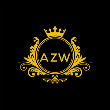 Initial AZW Letter Linked Logo for business and company identity. Modern AZW Letter Logo Vector Template with modern trendy golden logo.
