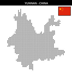 Obraz premium Medium dots map of yunnan in China