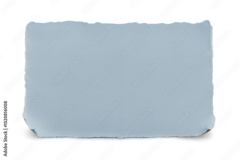 Poster light blue blank ripped piece of paper with transparent background, creating a simple yet versatile 