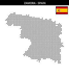Obraz premium Medium dots map of zamora in Spain