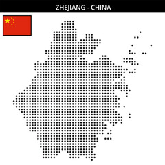 Obraz premium Medium dots map of zhejiang in China
