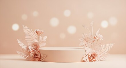 Round Podium with Floral Decoration