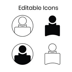 Icons, Minimalist User Profile Icon Set