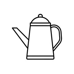 Unbranded Metal Watering Kettle Icon in Outline Vector