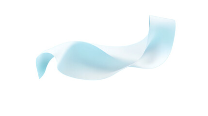 Abstract blue wave ribbon design on a white background for creative projects.