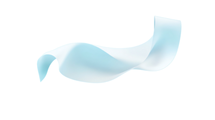 Abstract blue wave ribbon design on a white background for creative projects.
