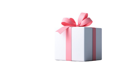 Obraz premium Gift box with pink ribbon, perfect for celebrations and special occasions, creating a festive atmosphere.