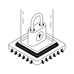Visually engaging isometric icon showing security hologram projection