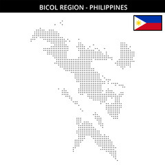 Obraz premium Small dots map of bicol-region in Philippines