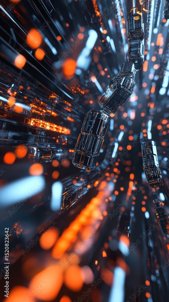 Aufkleber futuristic connection hub, vibrant data streams flowing through digital infrastructure