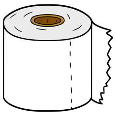 toilet paper illustration hand drawn isolated vector