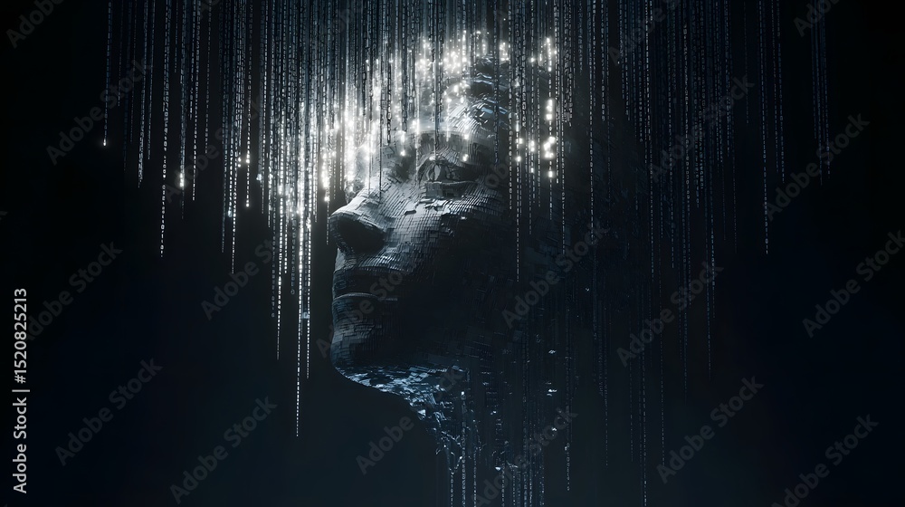 Poster cascading digital soul forming an entity in a virtual void