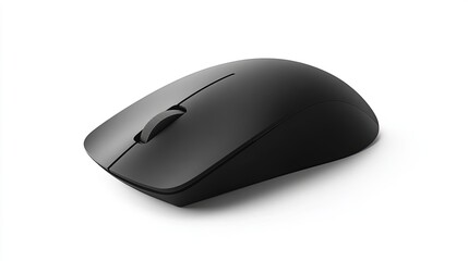 A black computer mouse on white background