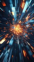 Futuristic data stream flowing with high speed and digital innovation concept