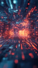 Futuristic Data Stream Visualisation in Abstract Technology Concept Design
