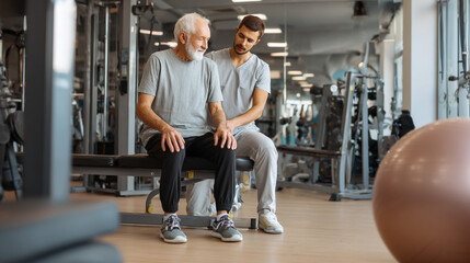 <Senior Fitness Training: Personal Trainer Guides Older Adults in Exercise for Health and Wellness>