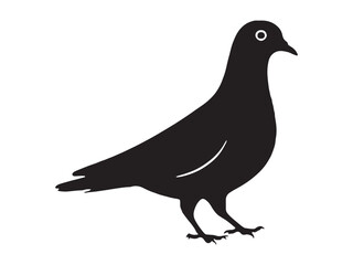 Obraz premium Elegant Pigeon Silhouette: Bird Vector for Peace, Freedom, and City Nature Designs