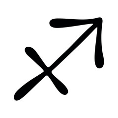 Hand drawn sagittarius zodiac sign Esoteric symbol doodle Astrology clipart Element for design