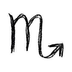 Hand drawn scorpio zodiac sign Esoteric symbol doodle Astrology clipart Element for design