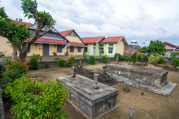 Ancient Islamic Tombs in the Historical Cemetery in Aceh Museum, Indonesia