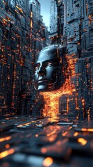 Futuristic Metropolis: Emergence of Synthetic Consciousness in a Cybernetic Landscape