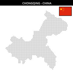 Obraz premium Small dots map of chongqing in China