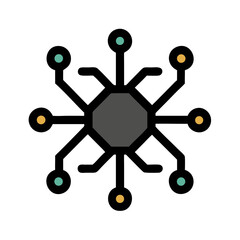 Central tech hub icon with radial connectors