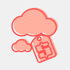 Icon carbon pricing. Renewable energy elements. Icon in two tone style.