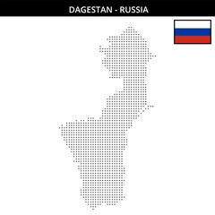 Obraz premium Small dots map of Dagestan in Russia
