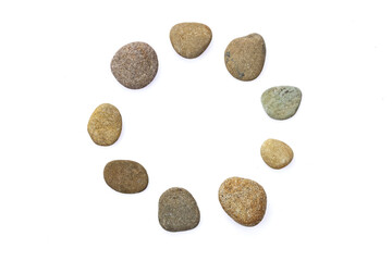白バックの丸い小石素材